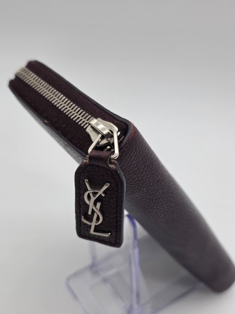 YSL Maroon Zipper Long Wallet - Picture 11 of 16